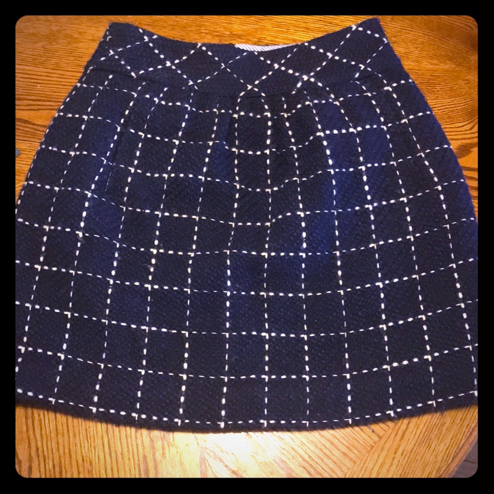 Anthropologie Maeve Converging Bits blue skirt